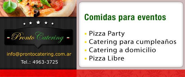 party catering menu, menus de catering, menu pizza pronto, menus para catering, servicio de pizza a la parrilla a domicilio 