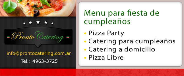 party pizza castelar, servicio para eventos capital federal, servicio de catering zona oeste
